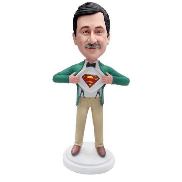 Custom Bobblehead Super Dad with Superman Symbol