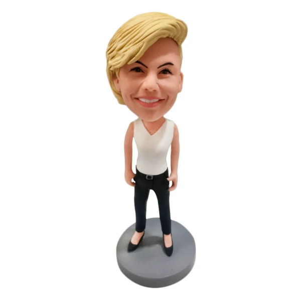 Personalized Female Short Blonde Hairstyles Bobblehead