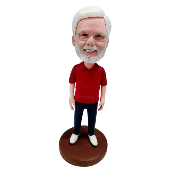 Custom Bobblehead for Old Man With White Hair and Beard