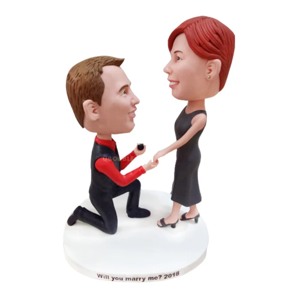Custom Funny Wedding Cake Toppers, Marriage Proposal Pose