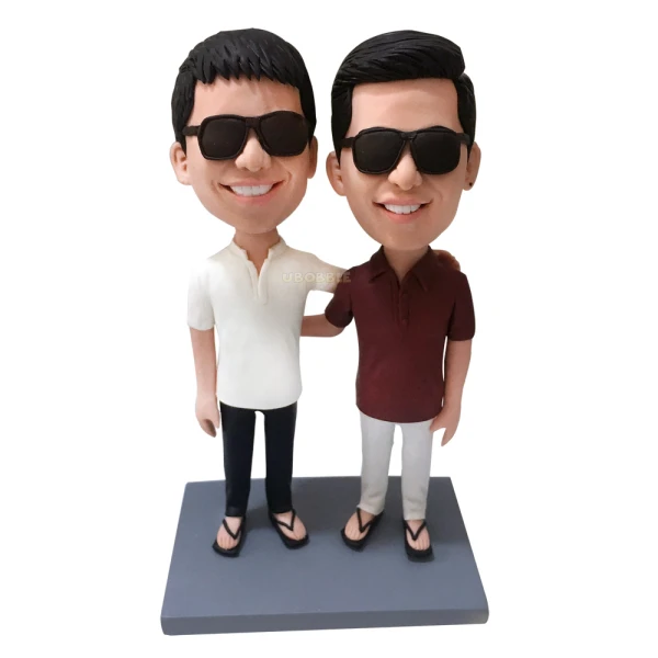 Custom Bobbleheads Gay Male Couple in Sunglasses